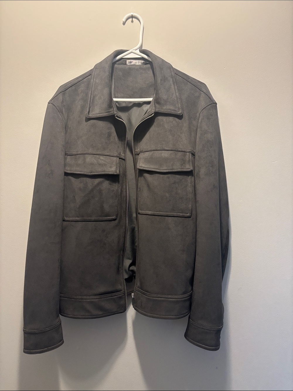 Zara Men's Suede Jacket - Gray